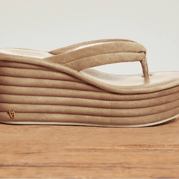 VERONICA BEARD Suede Geno Sandal in Sand - Picture 3 of 10